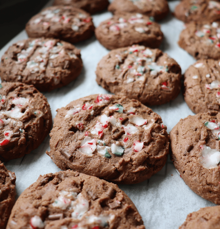 Christmas cookies with crashed candy canes