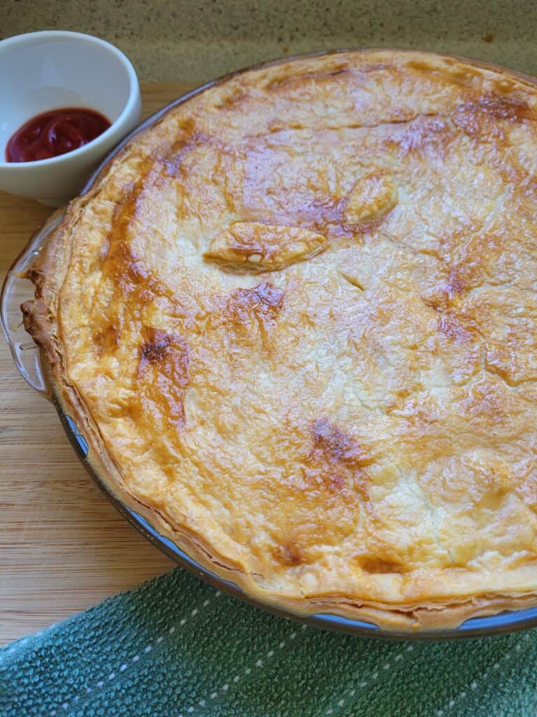 cooked pie with a lovely golden brown pastry