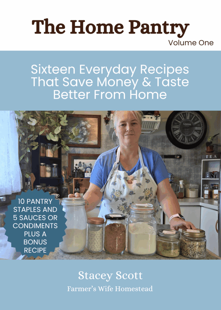 front cover view of The home pantry ebook with stacey scott Farmers wife homestead on the cover