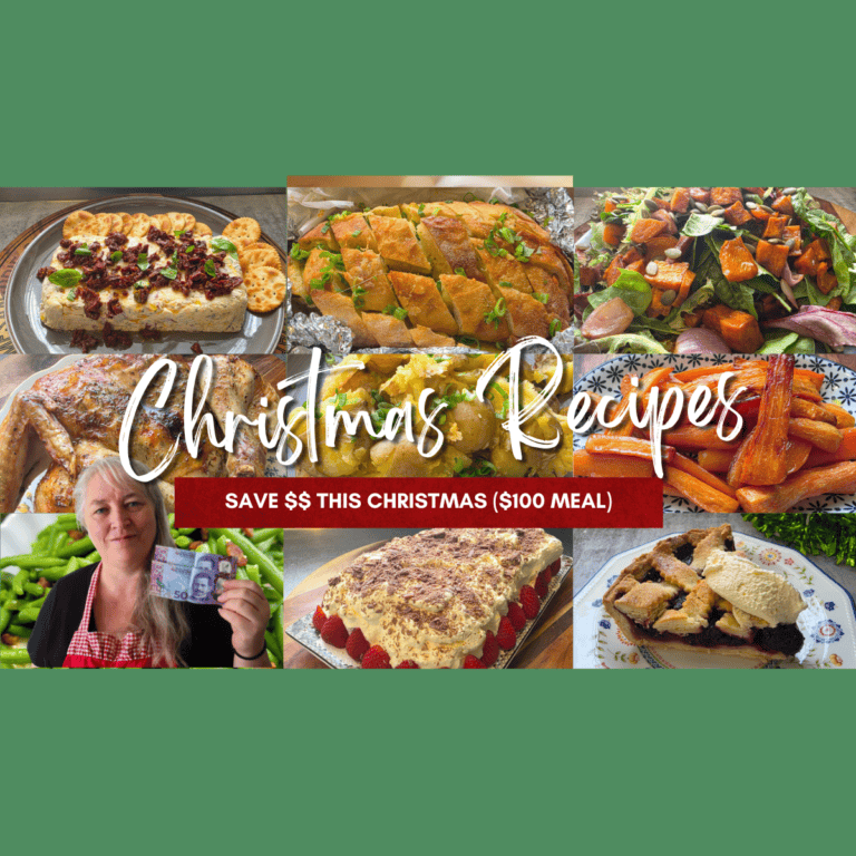 $100 Christmas Dinner Menu | Farmers Wife Homestead Christmas Special front page with all nine dishes that were served