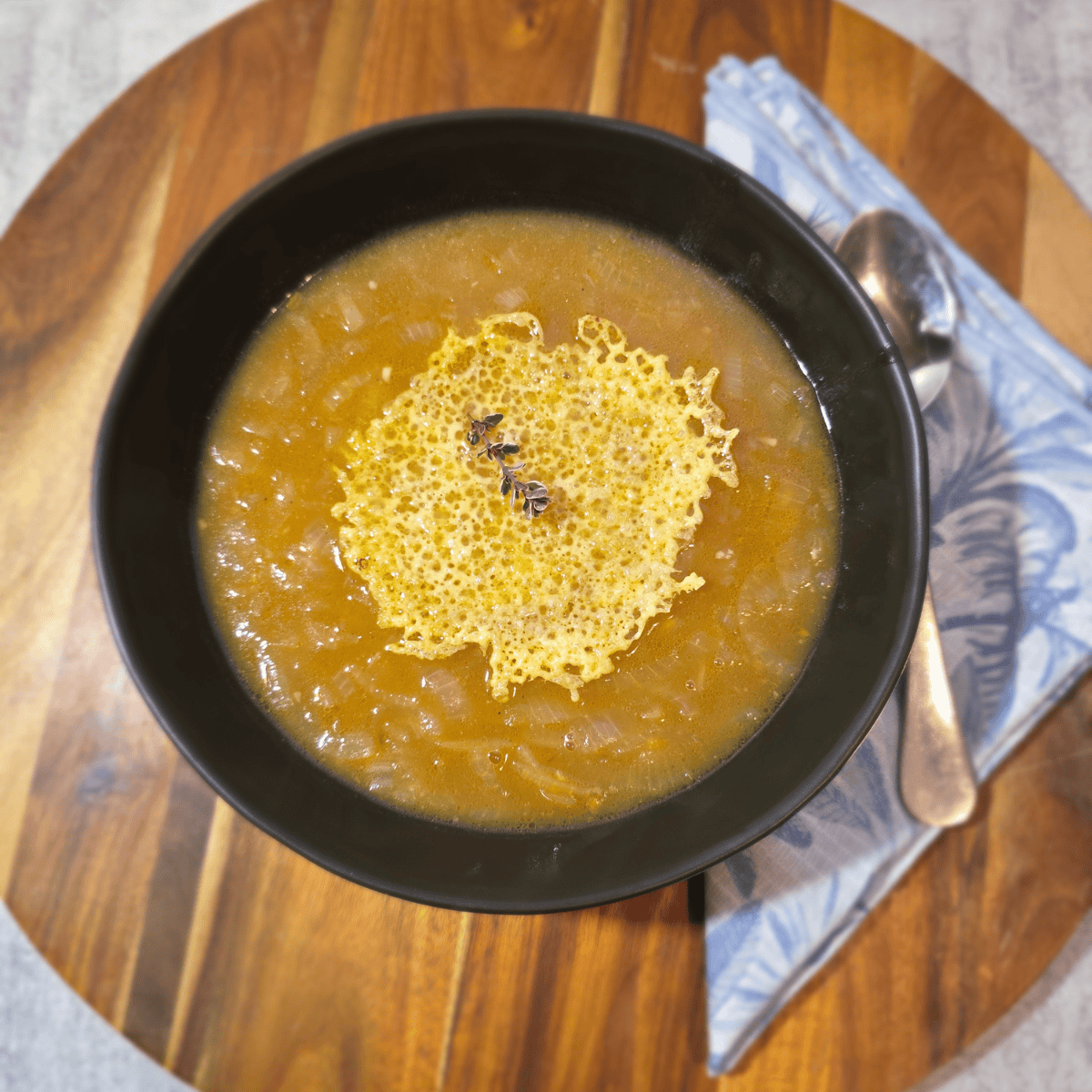 French Onion Soup with Cheese Crisp (So Good!)