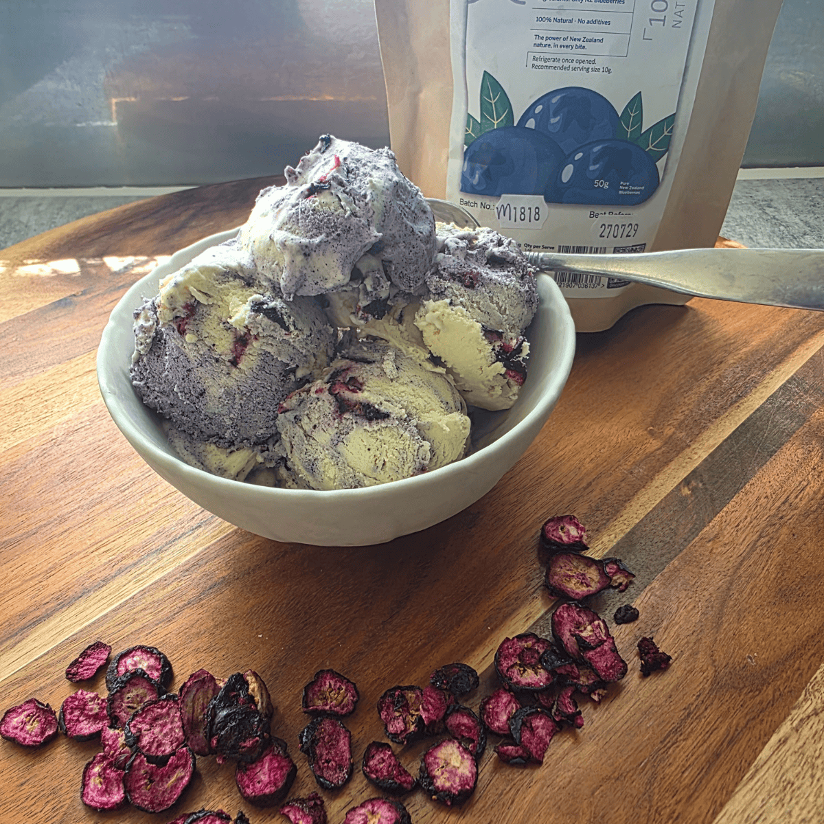 No-Churn Blueberry Ripple Ice Cream | Easy Homemade Dessert