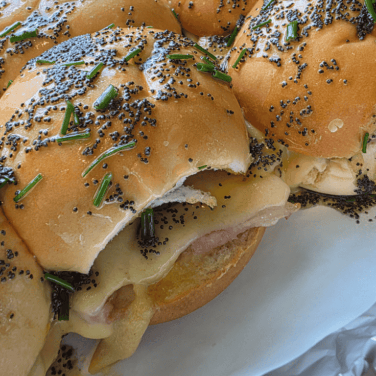 Easy baked ham and Swiss sliders
