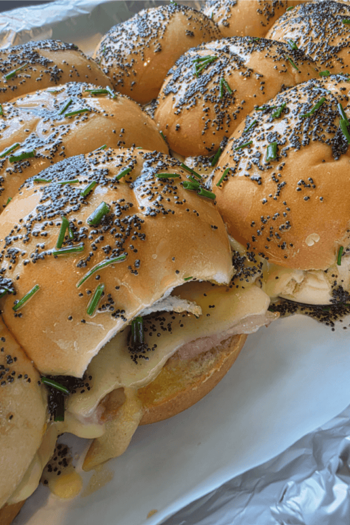 Easy baked ham and Swiss sliders