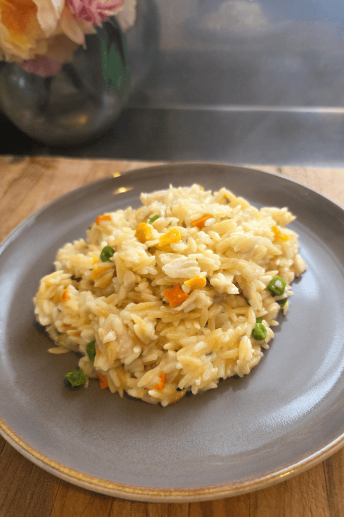 Homemade pantry risotto mix with dehydrated vegetables