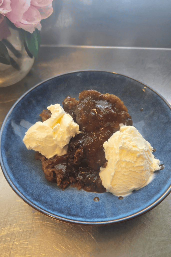 Sticky date pudding cooked in the slow cooker