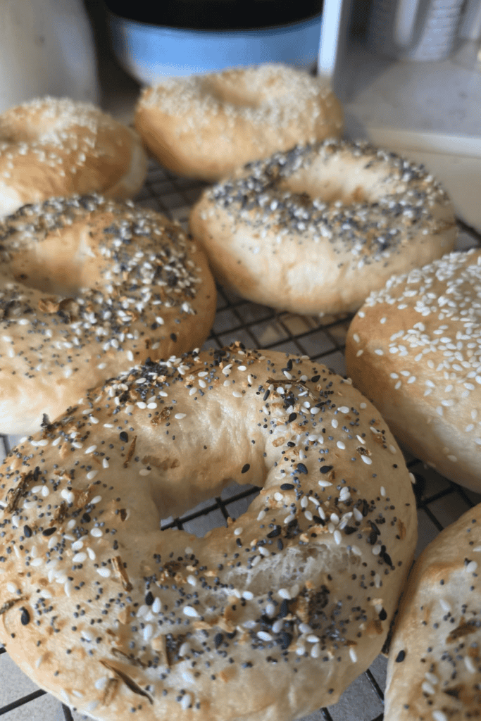 Freshly baked bagels made from scratch