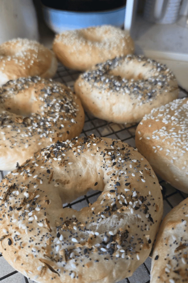 Freshly baked bagels made from scratch