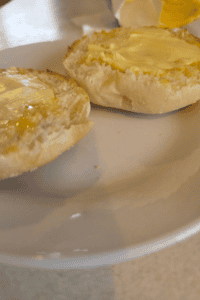 Freshly toasted English muffins
