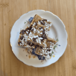 Easy no-bake apricot slice with coconut and chocolate