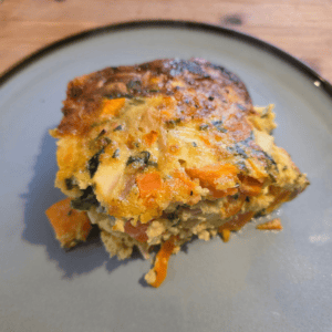 Easy oven-baked chicken and vegetable frittata